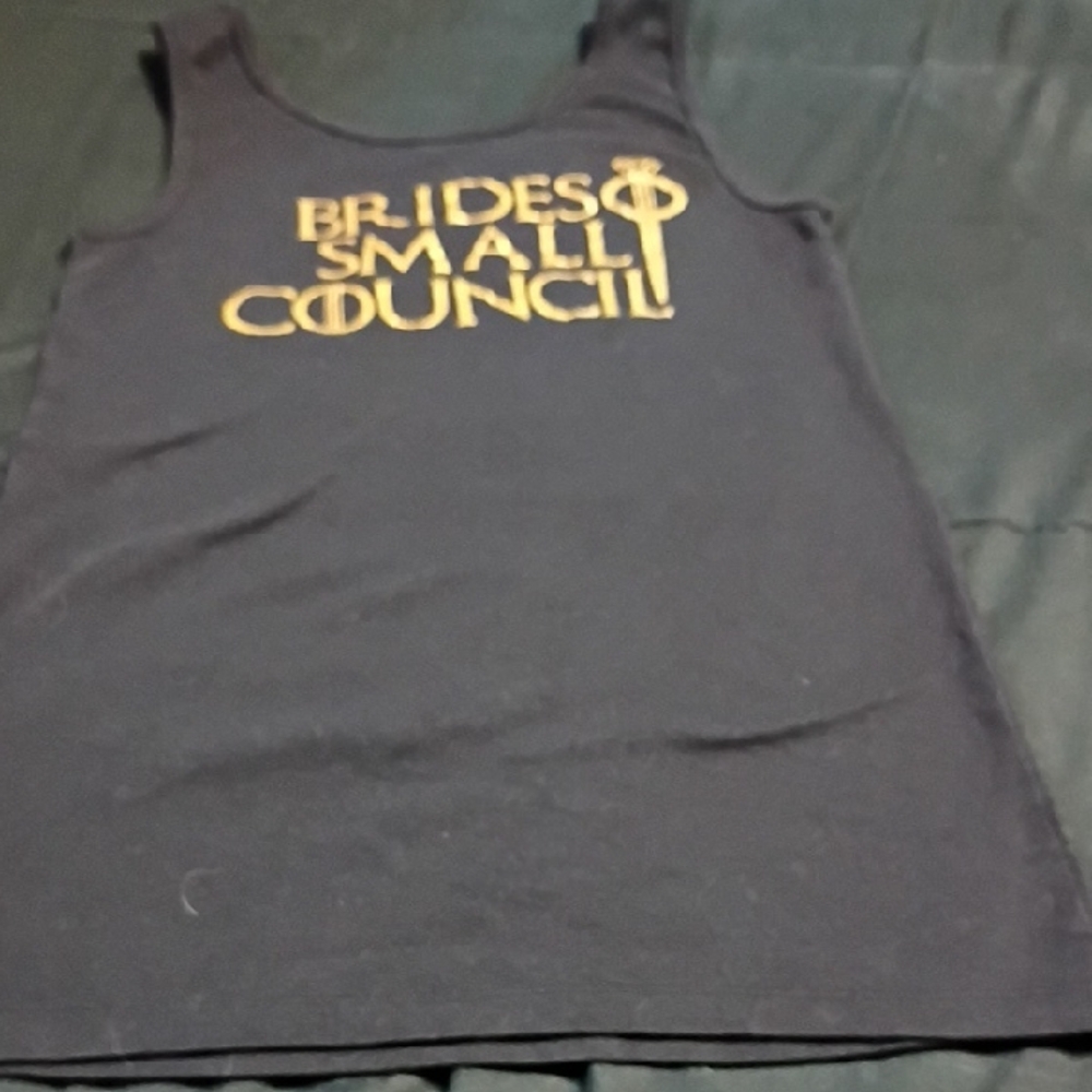 Amazon Essentials Black Tank Top with Gold Graphic
